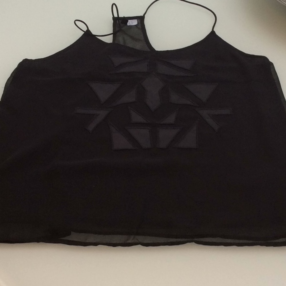 Black polyester racer pack top